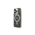 Set Guess GUBPP14LH4EACSK Case+ Charger iPhone 14 Pro 6.1" black/black hard case 4G Print MagSafe