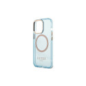 Guess Gold Outline Translucent MagSafe case for iPhone 13 Pro / iPhone 13 - blue