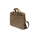 Guess Saffiano 4G Triangle Logo bag for a 16'' laptop - brown Guess Saffiano 4G Triangle Logo bag for a 16'' laptop - brown