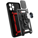 Hybrid Armor Camshield case for iPhone 14 Plus armored case with camera cover black
