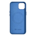 iCarer Litchi Premium Leather Case iPhone 14 Magnetic Leather Case with MagSafe Light Blue (WMI14220