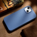 iCarer Litchi Premium Leather Case iPhone 14 Magnetic Leather Case with MagSafe Light Blue (WMI14220