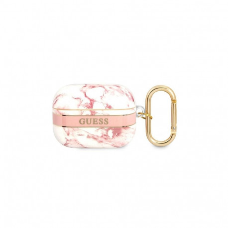 Guess GUAPHCHMAP AirPods Pro cover pink/pink Marble Strap Collection