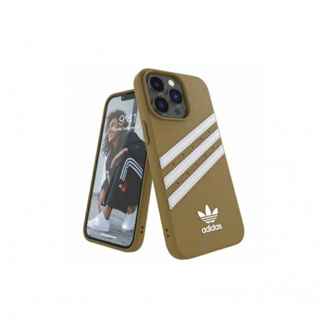 Adidas OR Molded Case PU for iPhone 13 Pro / iPhone 13 - Beige and Gold