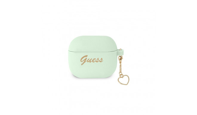 Guess GUA3LSCHSN AirPods 3 cover green/green Silicone Charm Heart Collection