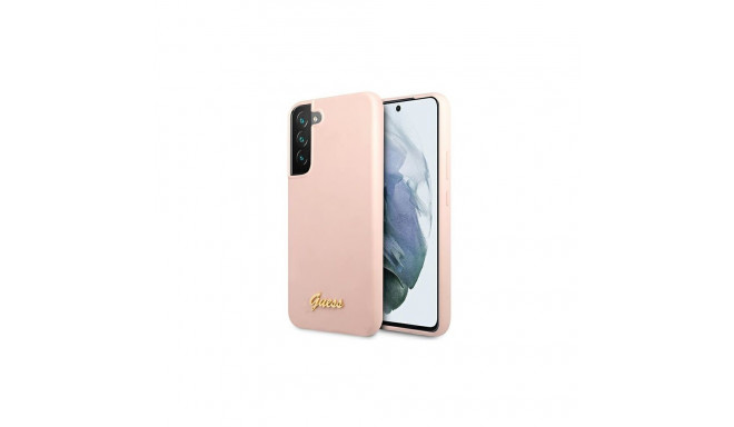 Guess GUHCS22MLSLMGPP S22+ S906 pink/pink hardcase Silicone Script Metal Logo
