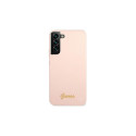 Guess GUHCS22MLSLMGPP S22+ S906 pink/pink hardcase Silicone Script Metal Logo