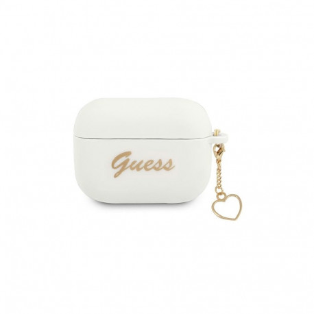 Guess GUAPLSCHSH AirPods Pro cover white/white Silicone Charm Heart Collection