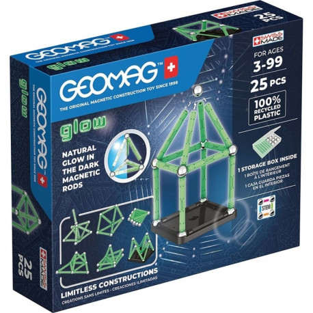 Playset Geomag Glow Recycled 25 Tükid, osad