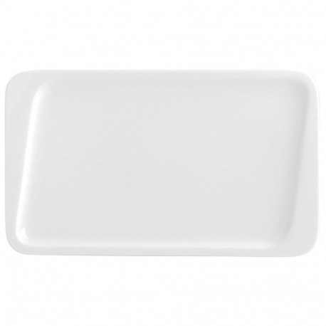 Flat plate Quid Chef Ceramic White 30 x 18 cm (6 Units) (Pack 6x)