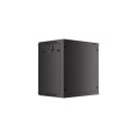 WALL-HUNG RACK CABINET 19" 12U 600X450 BLACK PERFORATED DOOR LANBERG (FLAT PACK)