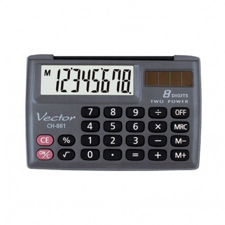 Vector KAV CH-861 pocket calculator, 8 digits, 87 x 58 mm, black