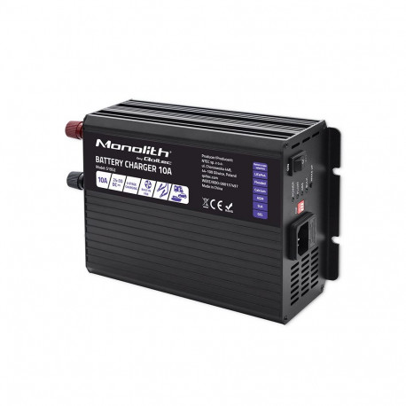 Qoltec Smart Monolith Battery Charger for LiFePO4 AGM GEL SLA batteries | 10A | 24V