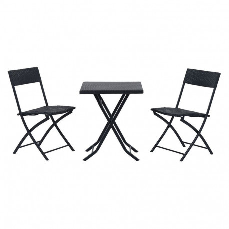 Extralink Small Black Forest Garden Furniture Set, Two Chairs + Black Table outdoor furniture set