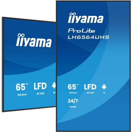 Iiyama digitaalne reklaamiekraan LH6564UHS-B1AG 165.1cm (65") Wi-Fi 500cd/m² 4K Ultra HD integreerit