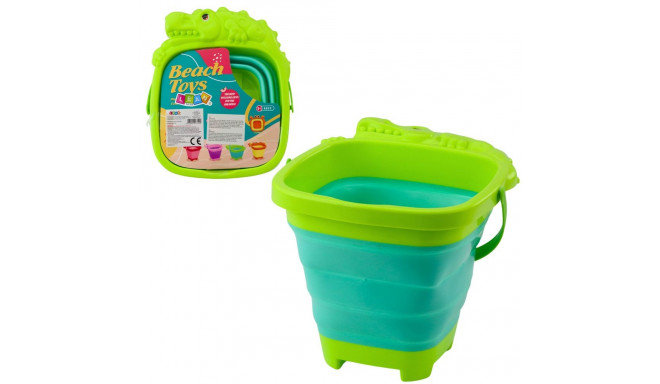 Składane Wiaderko Silikonowe Krokodyl Plażowe Zielone