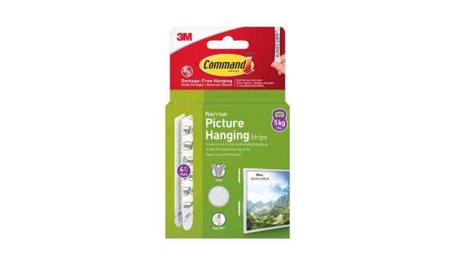 3M Command Strips White Narrow 4 Sets