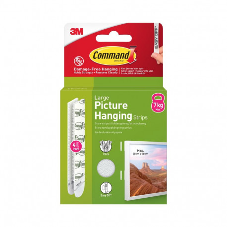 3M Command Strips White Large 4 Sets