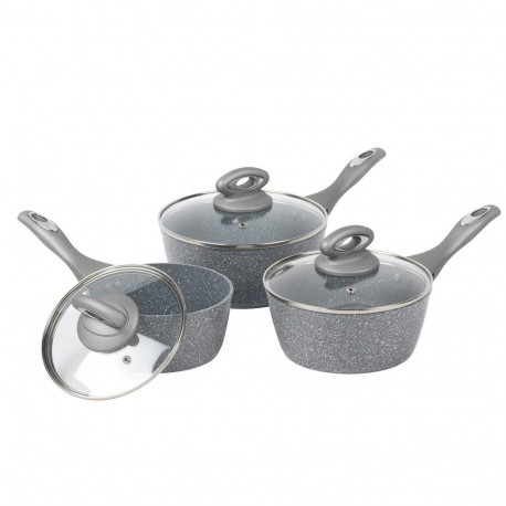 Salter BW02986G1EU7 Marblestone 3-Piece Saucepan Set - 16/18/20cm