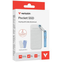 Verbatim Pocket SSD 2TB USB-C 3.2 gen.2 valge-helesinine väline ketas 32321 Verbatim Pocket SSD 2TB USB-C 3.2 gen.2 valge-helesinine väline ketas 32321