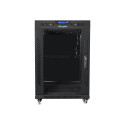 Lanberg põrandal seisev 19" 15U 600x800 must klaasuksega rack-kapp LCD V2