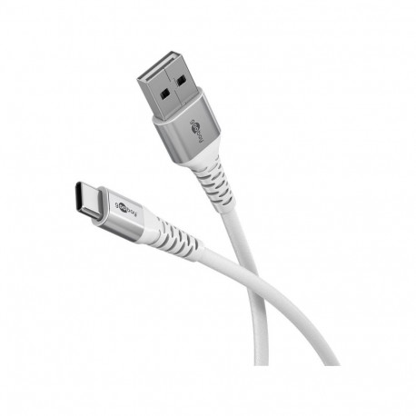 Goobay USB-C–USB-A ülipehme tekstiilkaabel metallist pistikutega | 74530