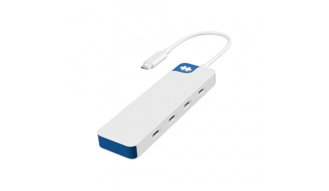 Hyper HyperDrive Flex 4 Port USB-C Hub, White/Blue | HD5201BUGL