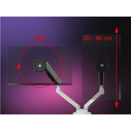 One for All Monitor Mount Experience RGB Dual White DM8220