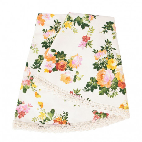 Laudlina HOLLY pitsiga, D170cm, heledad roosid, 20% polüester, 80% puuvill, kangas 495