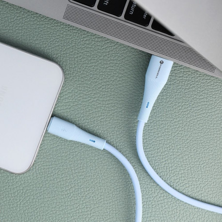 Cable USB A to USB C Forcell F-Energy QC4.0 3A 66W Silicone 1 m C342 blue