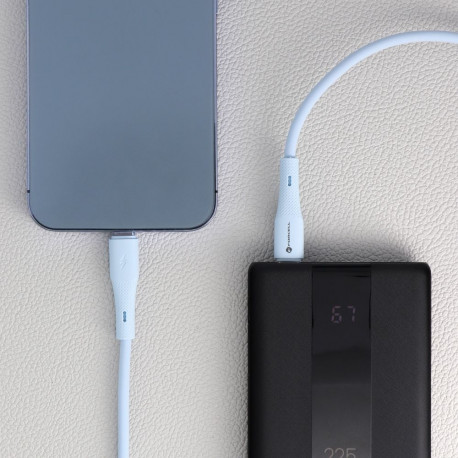 Cable USB C to Lightning Forcell F-Energy PD 3A 27W Silicone 1 m C346 blue