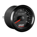 Voltmeeter läbimõõt 52 mm, must