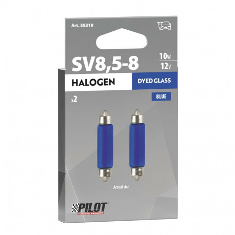 Pirnid 2tk,12V,10W,SV8,5-8,11*44mm,sinin