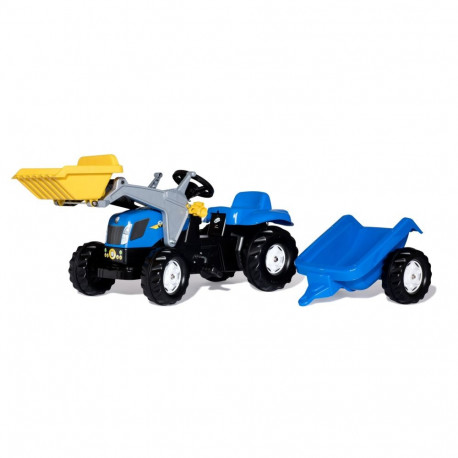 Pedaalidega traktor New Holland kopa ja järelkäruga