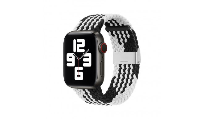 Braided Fabric Bracelet Strap Fabric Band for Apple Watch 38 / 40 / 41 mm - Black and White