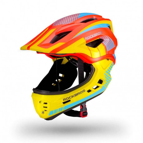 Rockbros TT-32SOYB-S Children's Bike Helmet with Detachable Chin Size S - Yellow-Orange