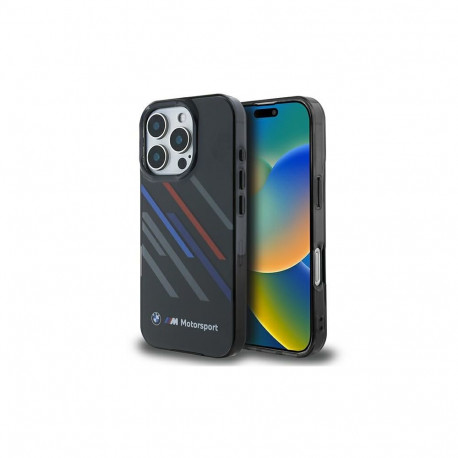 BMW Motosport IML Random Stripes iPhone 16 Pro Case - Black