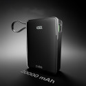 Powerbank SBS 20000 mAh 20W with built-in USB-C cable and digital display - black