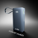Powerbank SBS 10000 mAh 20W with built-in USB-C cable and digital display - dark gray