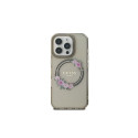Guess IML Flowers Wreath MagSafe iPhone 16 Pro Case - Black