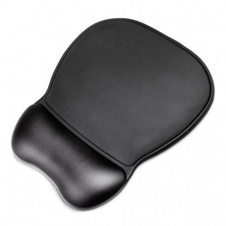 Wozinsky mouse pad with wrist support Eco Leather Anti-Slip Large, black