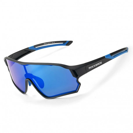 Rockbros 14110009001 Polarized Cycling Glasses for Kids 8-14 Years Old - Black and Blue