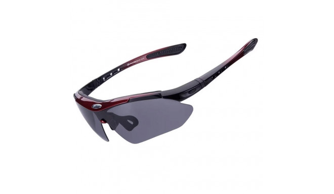 Rockbros 10001 Polarized Cycling Glasses - Black and Red