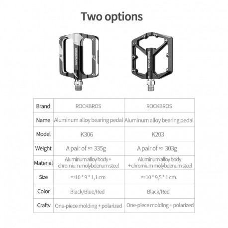 Rockbros K203-BK bicycle pedal set - black