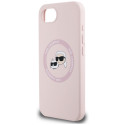Karl Lagerfeld Silicone Karl&Choupette Heads MagSafe iPhone 16e Case - Pink