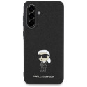 Karl Lagerfeld Fixed Glitter Ikonik Logo Metal Pin Case for Samsung Galaxy A56 - Black
