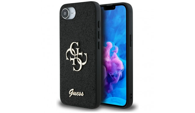 Guess Fixed Glitter Big 4G case for iPhone 16e - black