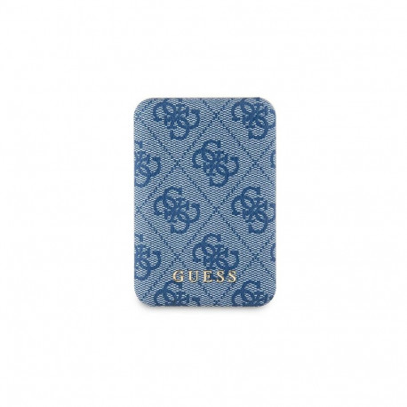 Guess Powerbank inductive 15W GUPB5FP4EMGB 5000mAh blue/blue 4G Leather Metal Logo MagSafe