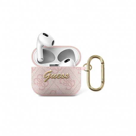 Guess GUA34GSMP AirPods 3 cover pink/pink 4G Script Metal Collection