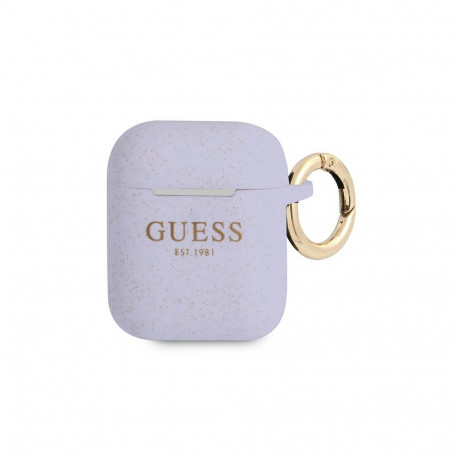 Guess GUA2SGGEU AirPods cover purple/purple Silicone Glitter